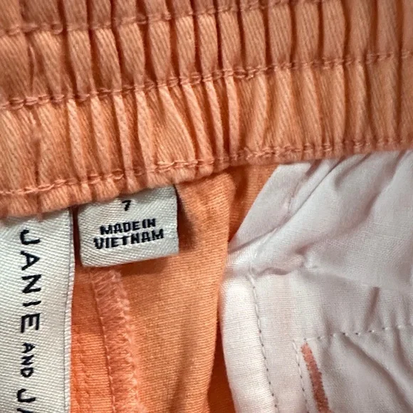 Janie and Jack Peach Flat Front Shorts - Picture 3 of 7